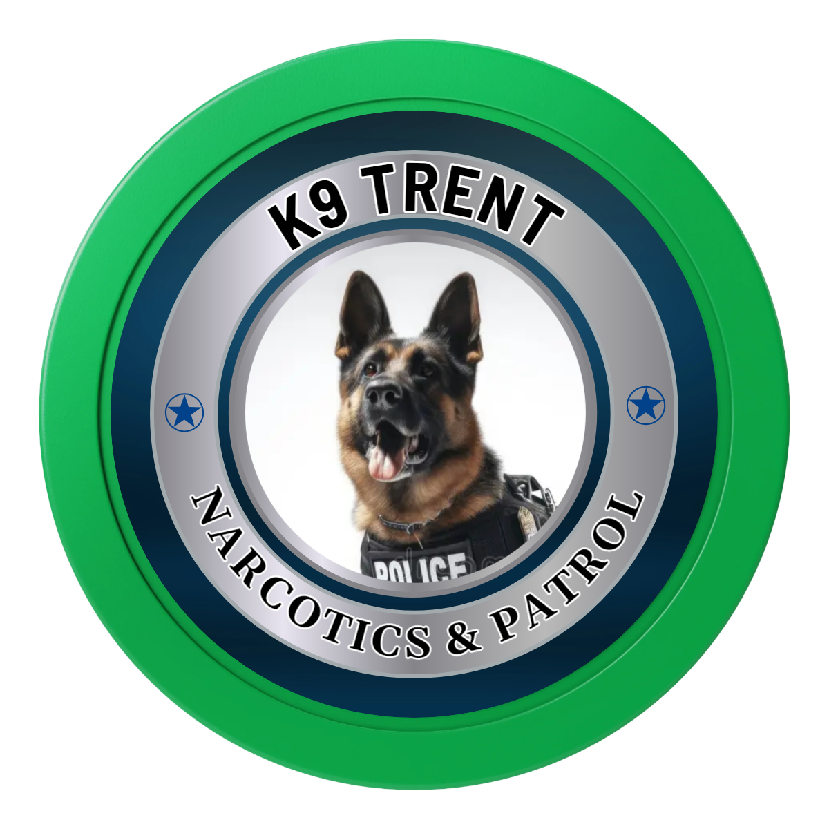 K-9 Trent 2" Oversized Poker Chips - Green - Front