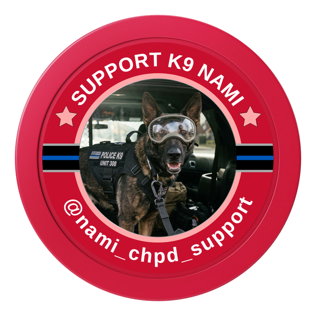 Police Department K9 #02 2" Oversized Poker Chips - Red - Front