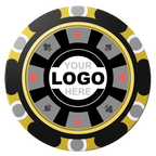Suit 8 Your Logo Clay Poker Chips - Black / Monte Carlo / 40mm - Back