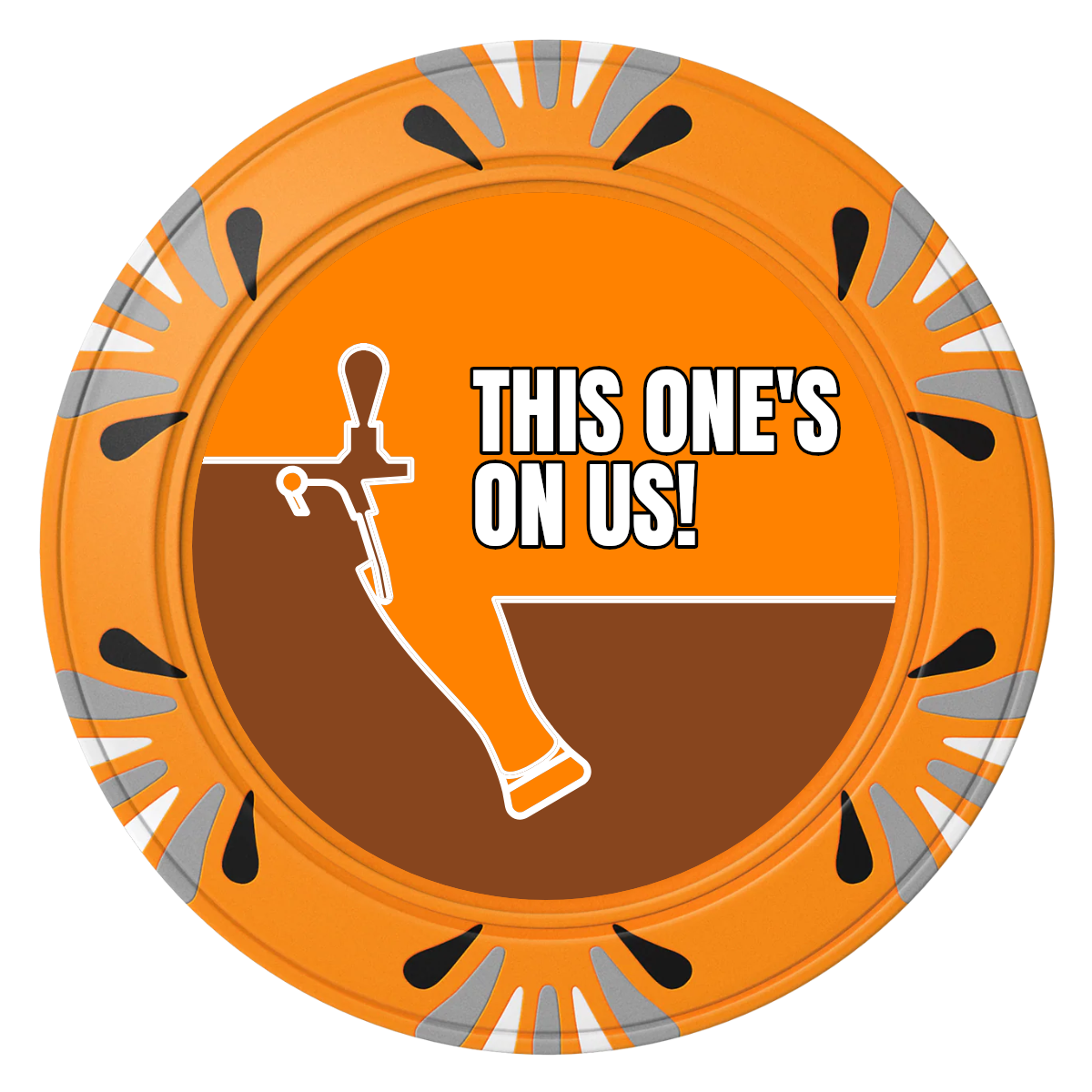 I'd Tap That Clay Poker Chips - Orange / Macau / 40mm - Front