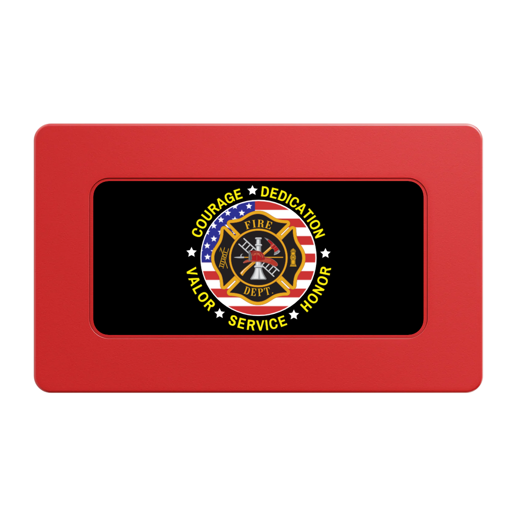Firefighter Maltese Cross Rectangular Poker Chip Plaques - Red - Back