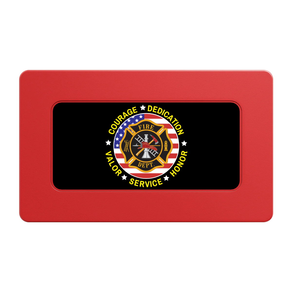 Firefighter Maltese Cross Rectangular Poker Chip Plaques - Red - Back
