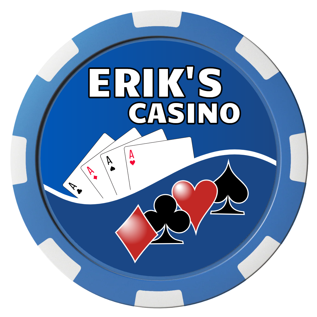 Erik's Casino Composite Poker Chips - Blue / 8 Spot - Front