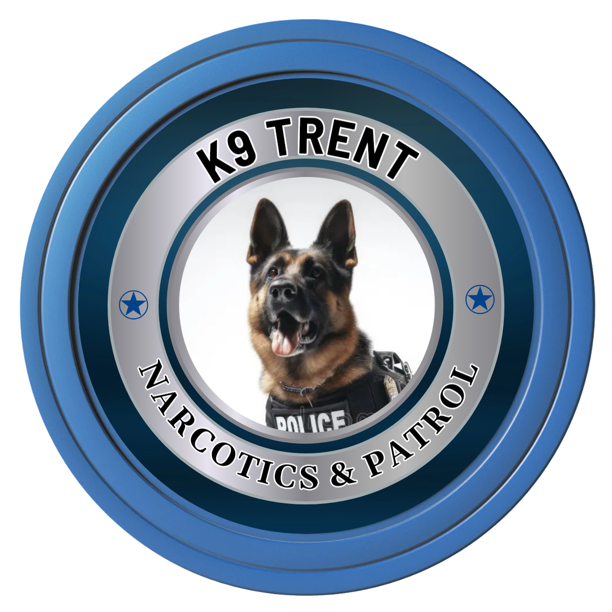 K-9 Trent Composite Poker Chips - Blue / Solid - Front