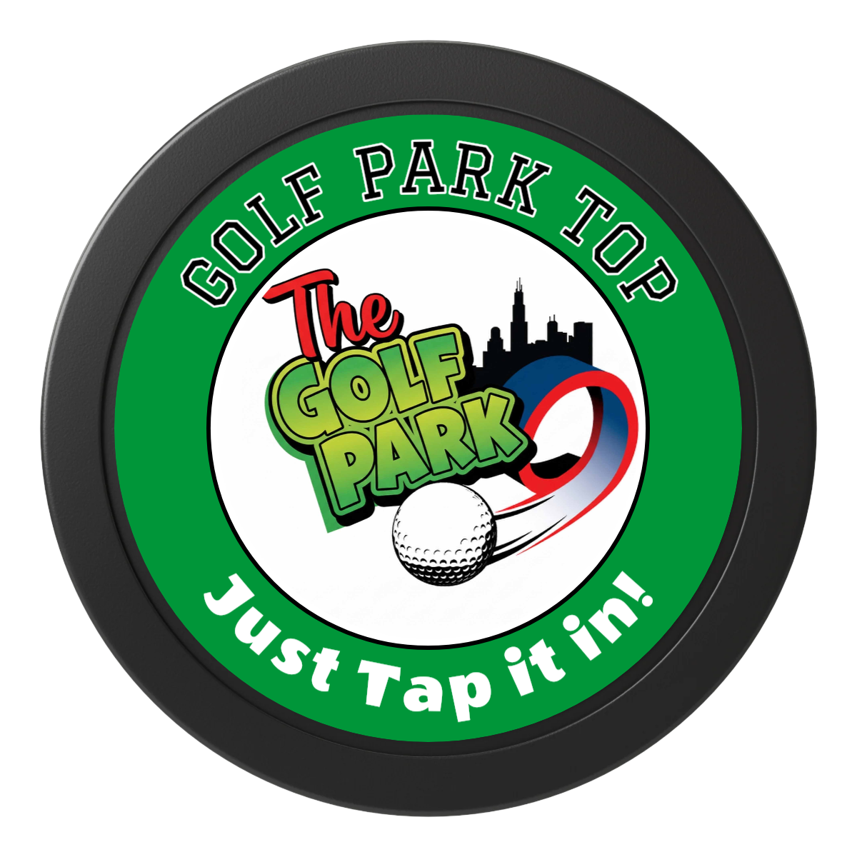 Golf Slogan 2" Oversized Poker Chips - Black - Back