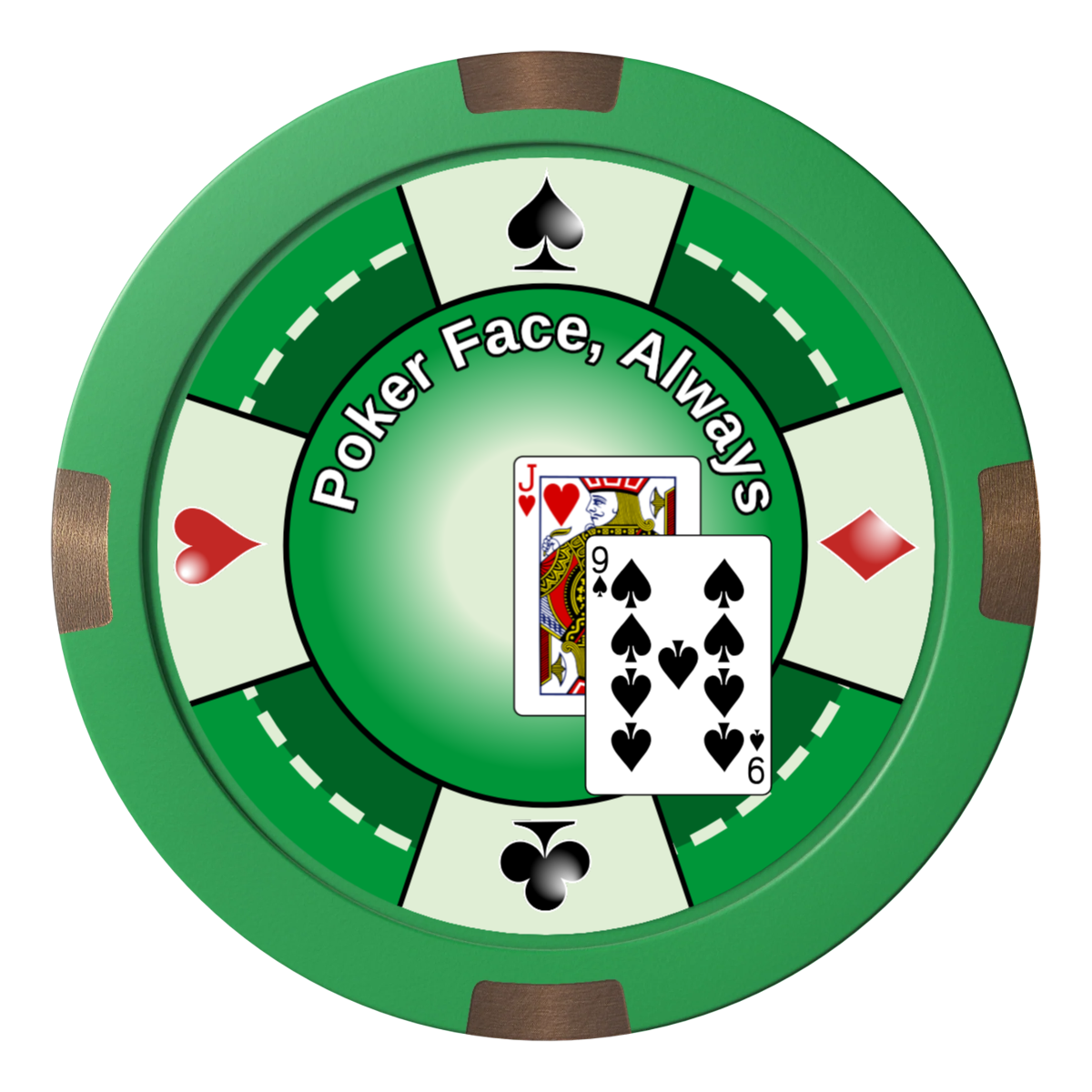Jack Nine Card Room Composite & Metal Hybrid Poker Card Protectors - Green - Back