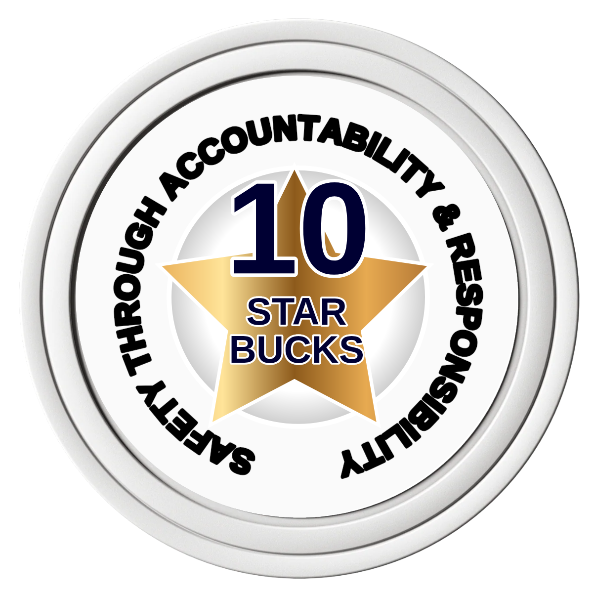 Safety Star Composite Poker Chips - White / Solid - Front