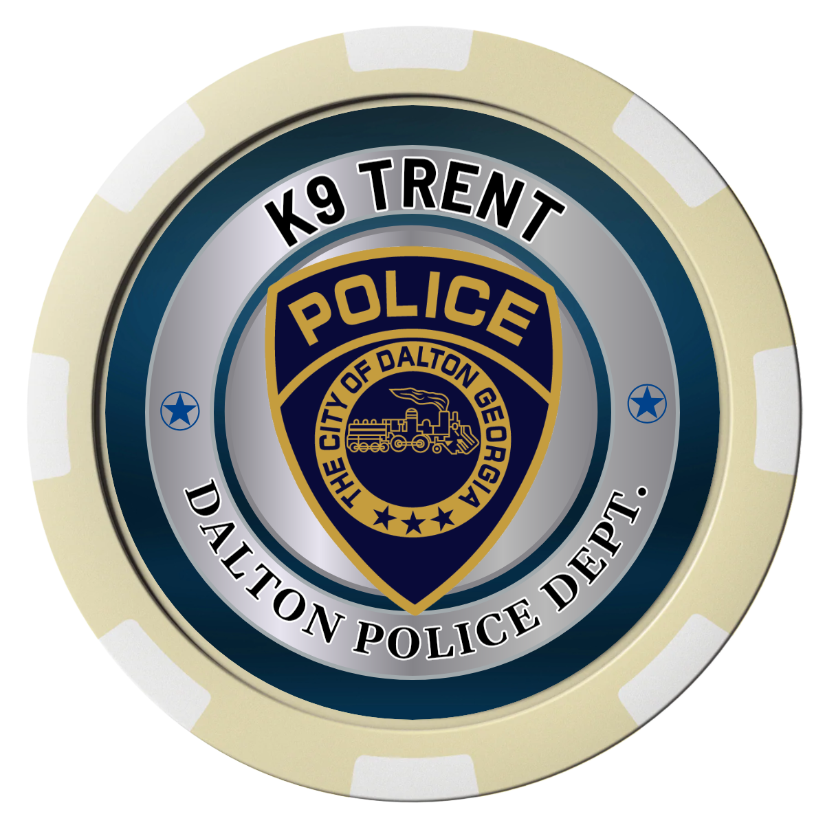 K-9 Trent Magnetic Composite Poker Chips - Ivory / 8 Spot - Back