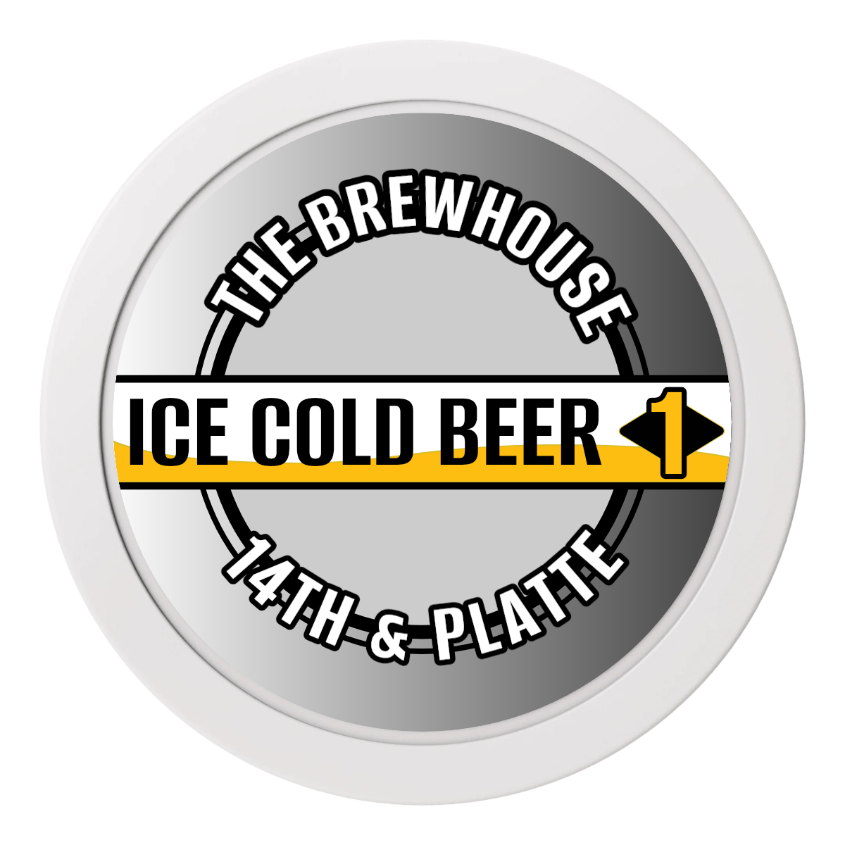 Ice Cold Beer Drink Token 2" Oversized Poker Chips - White - Front