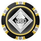 Diamond in the Rough Clay Poker Chips - Black / Monte Carlo / 40mm - Front