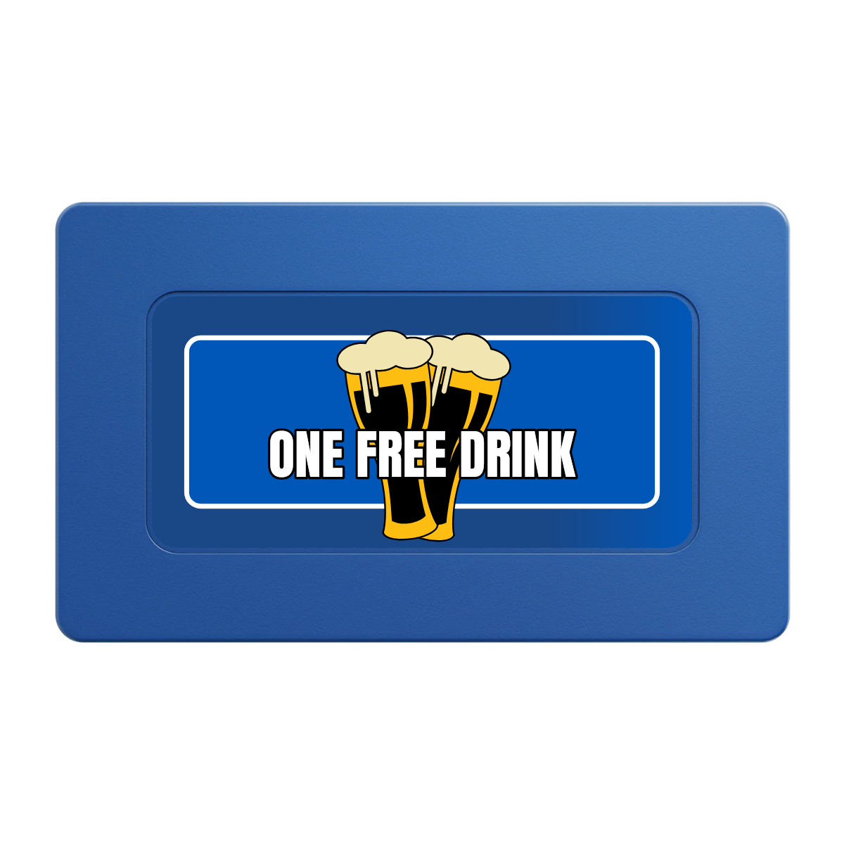 Double Pint 2 Rectangular Poker Chip Plaques - Blue - Front