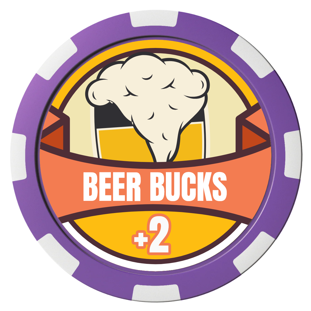 Banner Brew Composite Poker Chips - Purple / 8 Spot - Front