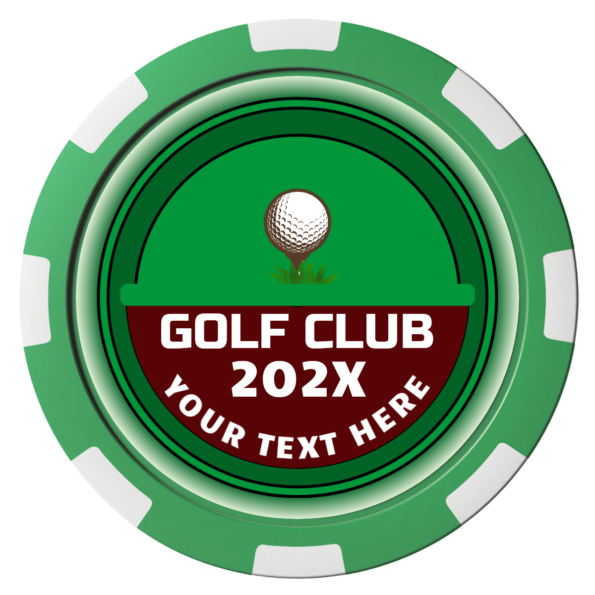 Teed Up Magnetic Composite Poker Chips - Green / 8 Spot - Front
