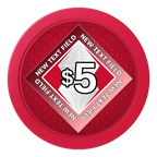 Diamond in the Rough 2" Oversized Poker Chips - Red - Front