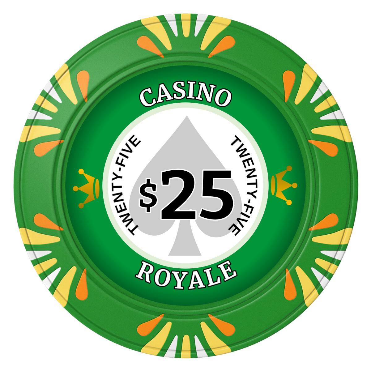 Casino Royale Clay Poker Chips - Green / Macau / 40mm - Front