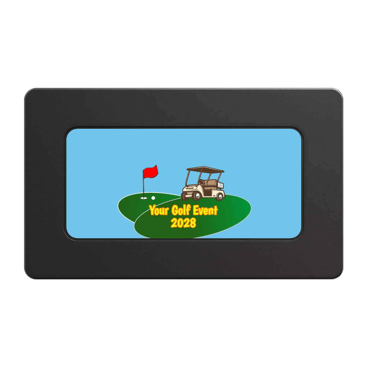 Going Golfing Today Rectangular Poker Chip Plaques - Black - Front