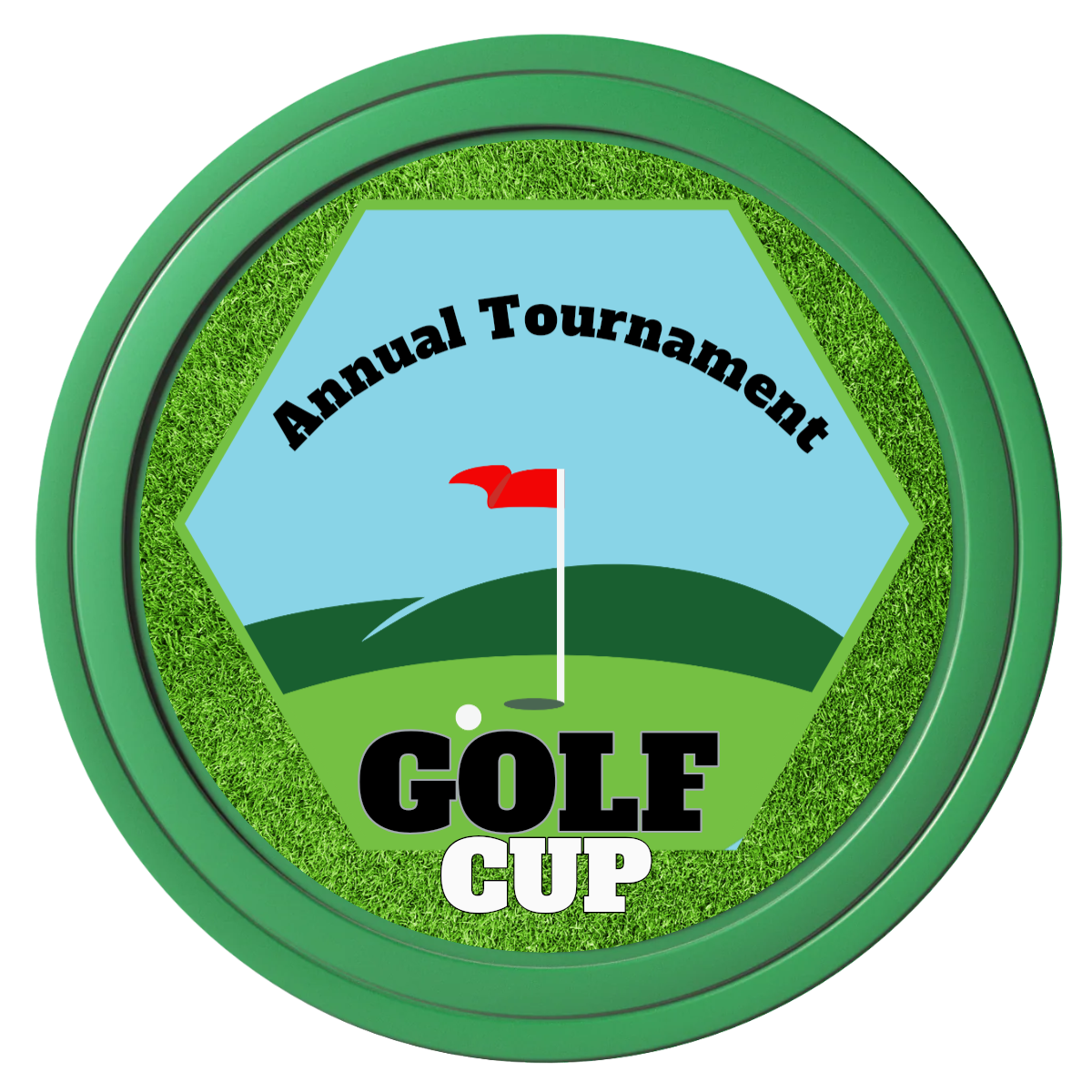 Golf Cup Composite Poker Chips - Green / Solid - Front