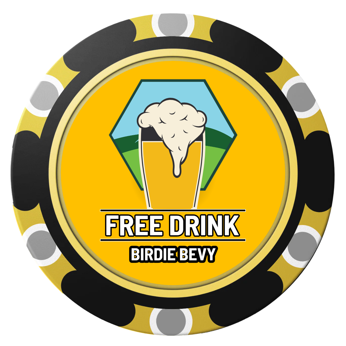 Birdy Bevy Clay Poker Chips - Black / Monte Carlo / 40mm - Back