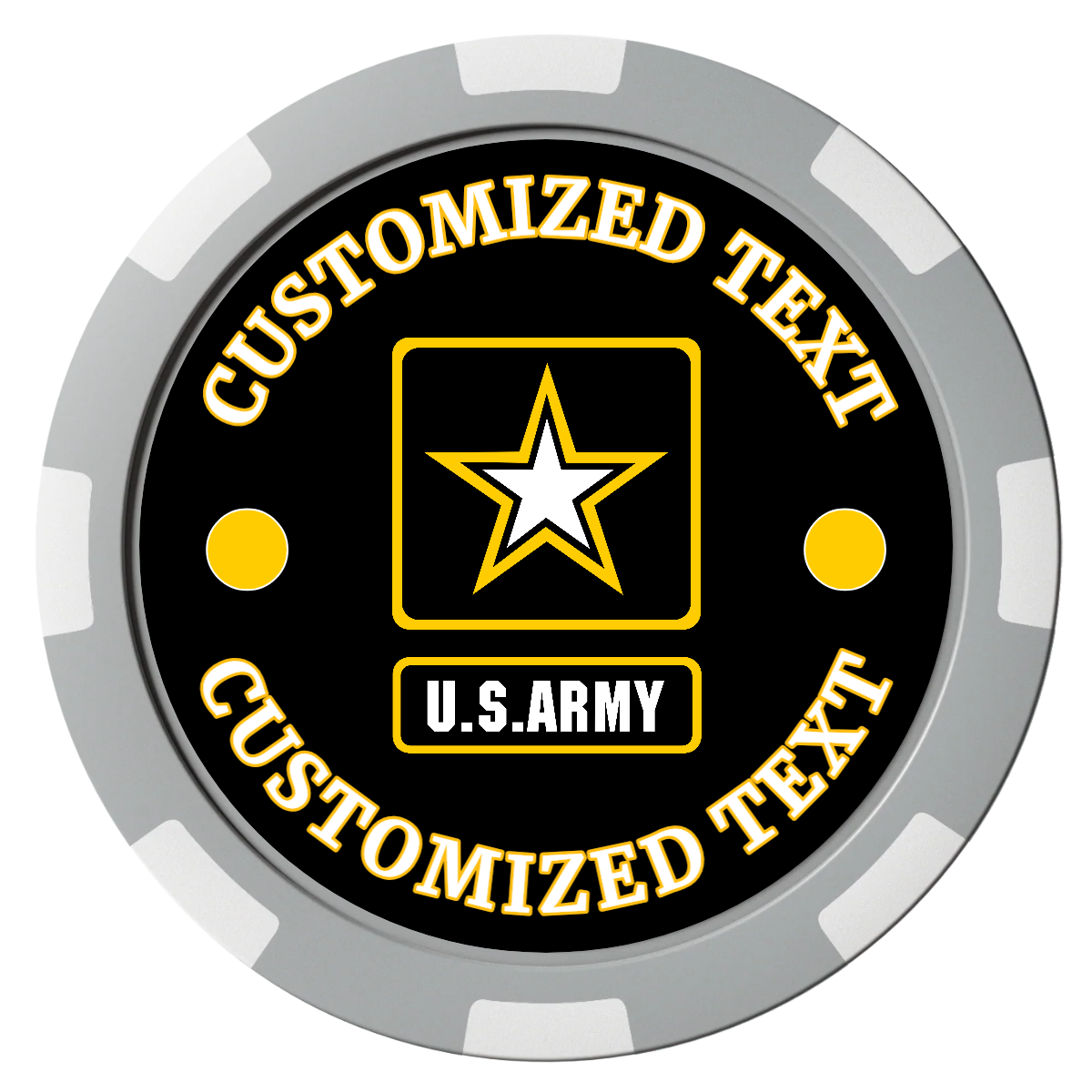 Army Strong Composite Poker Chips - Gray / 8 Spot - Front