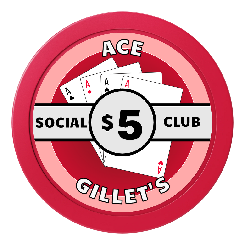 Ace Gillet's 2" Oversized Poker Chips - Red - Front
