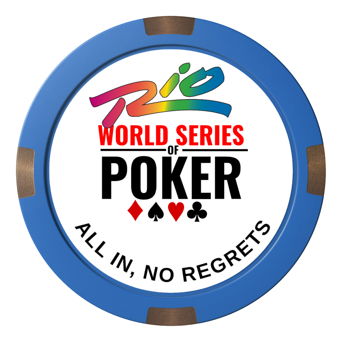WSOP Composite & Metal Hybrid Poker Card Protectors - Blue - Front