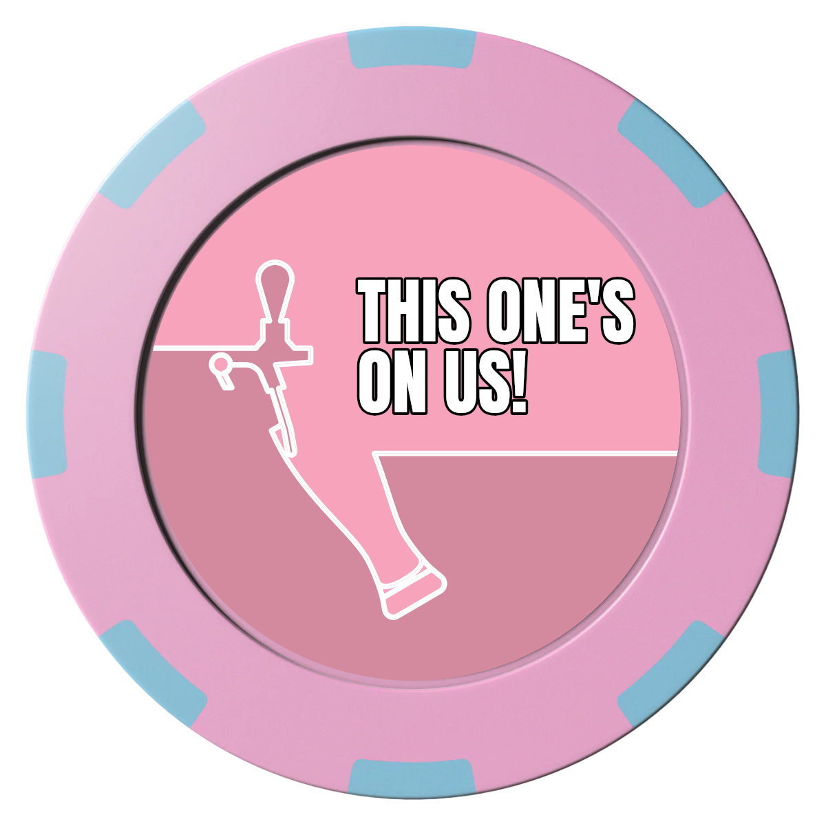 I'd Tap That Clay Poker Chips - Pink / 8 Spot (2 Tone) / 40mm - Front