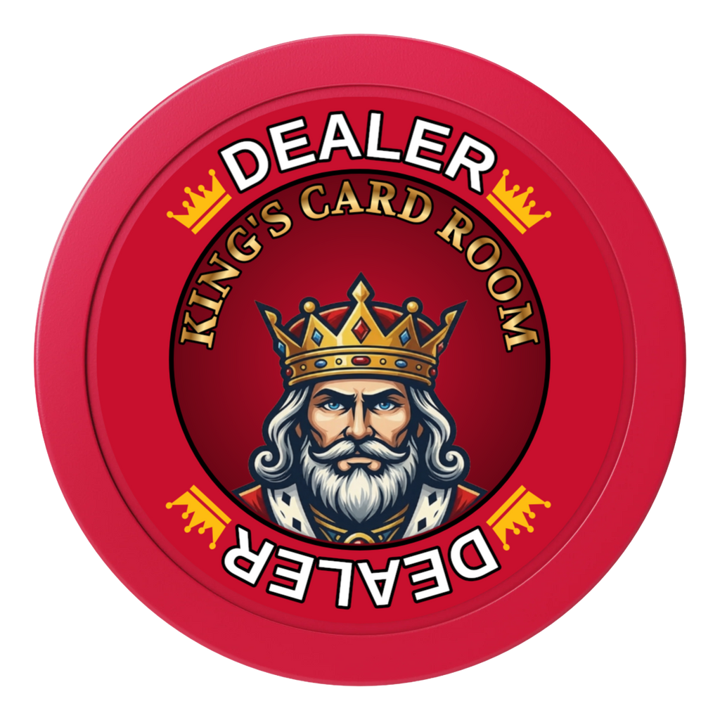 Kings 2" Composite Dealer Button - Red - Front