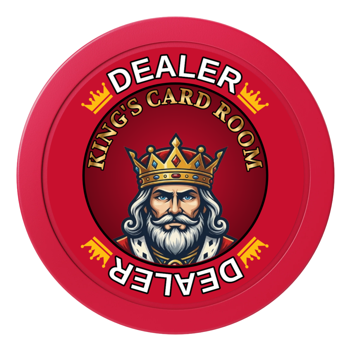 Kings 2" Composite Dealer Button - Red - Front