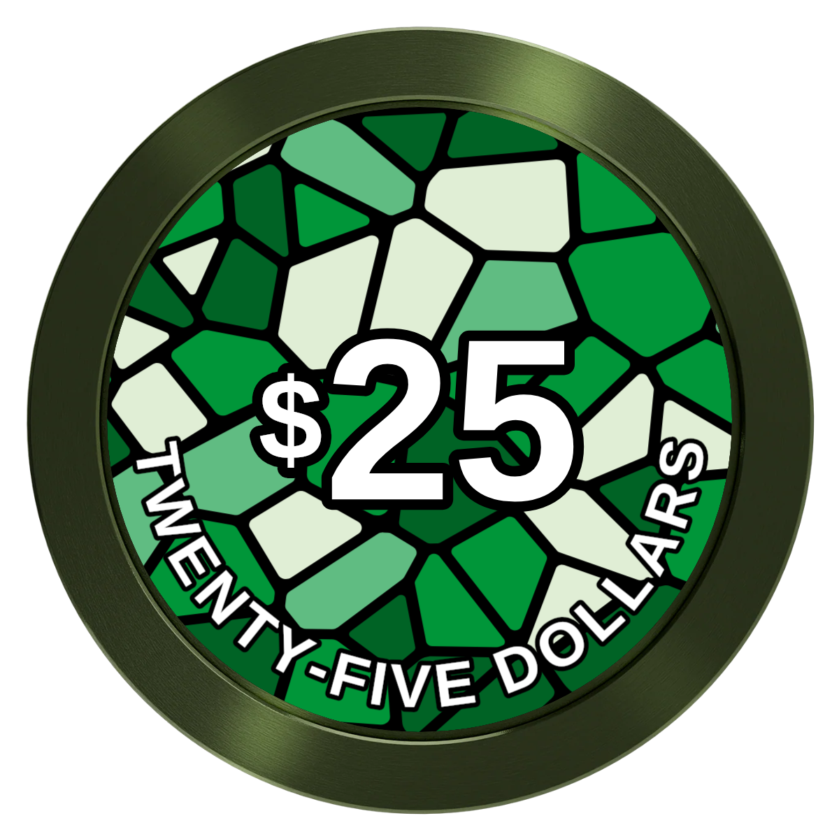Stained Glass Aluminum Poker Chips - Green - Front