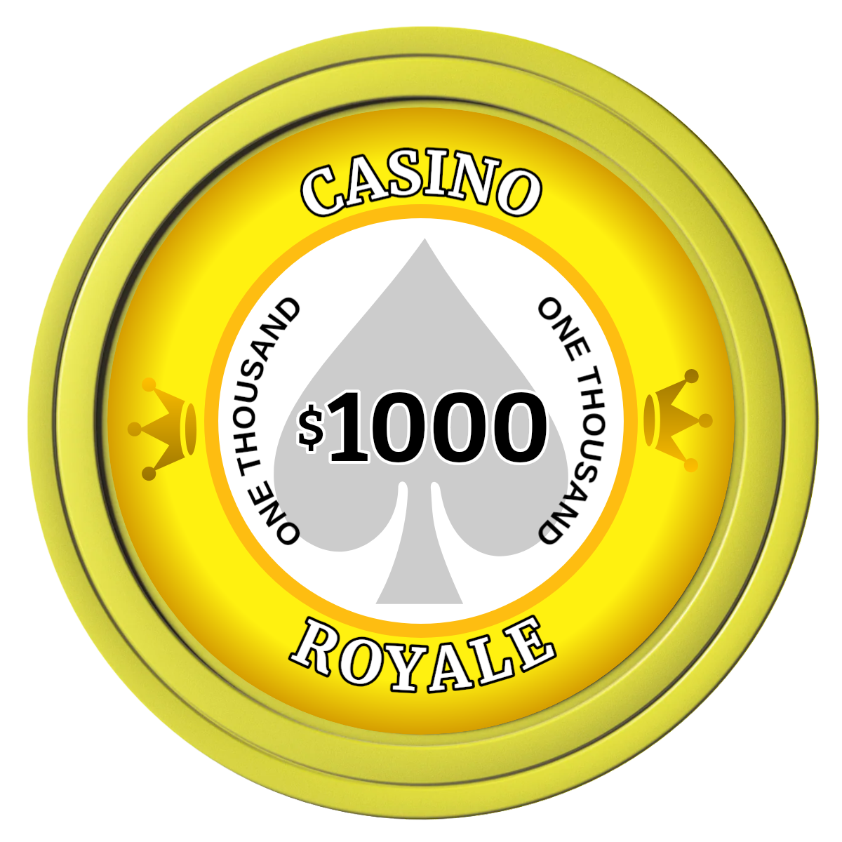 Casino Royale Composite Poker Chips - Yellow / Solid - Front