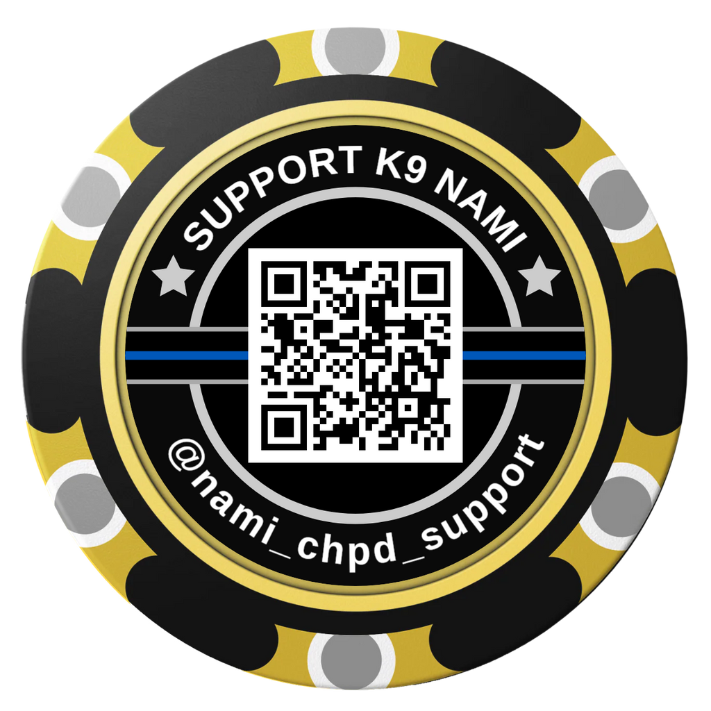 Police Department K9 #02 Clay Poker Chips - Black / Monte Carlo / 40mm - Back