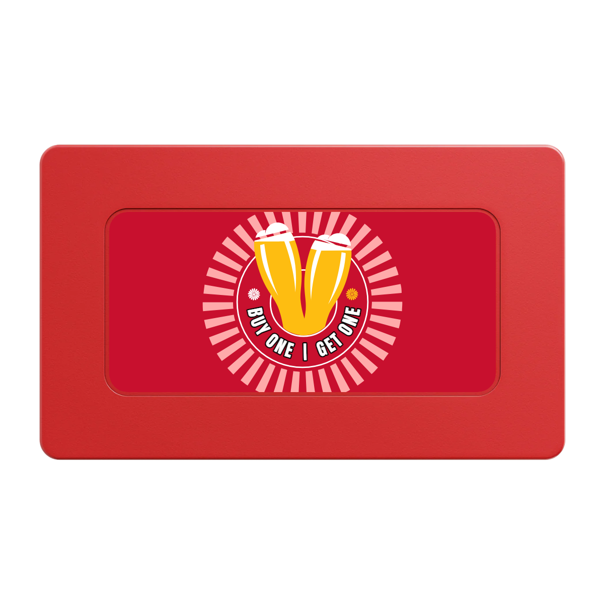 Double Pint Rectangular Poker Chip Plaques - Red - Back