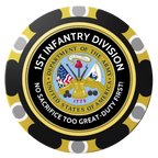 1st Infantry Division Clay Poker Chips - Black / Monte Carlo / 40mm - Back