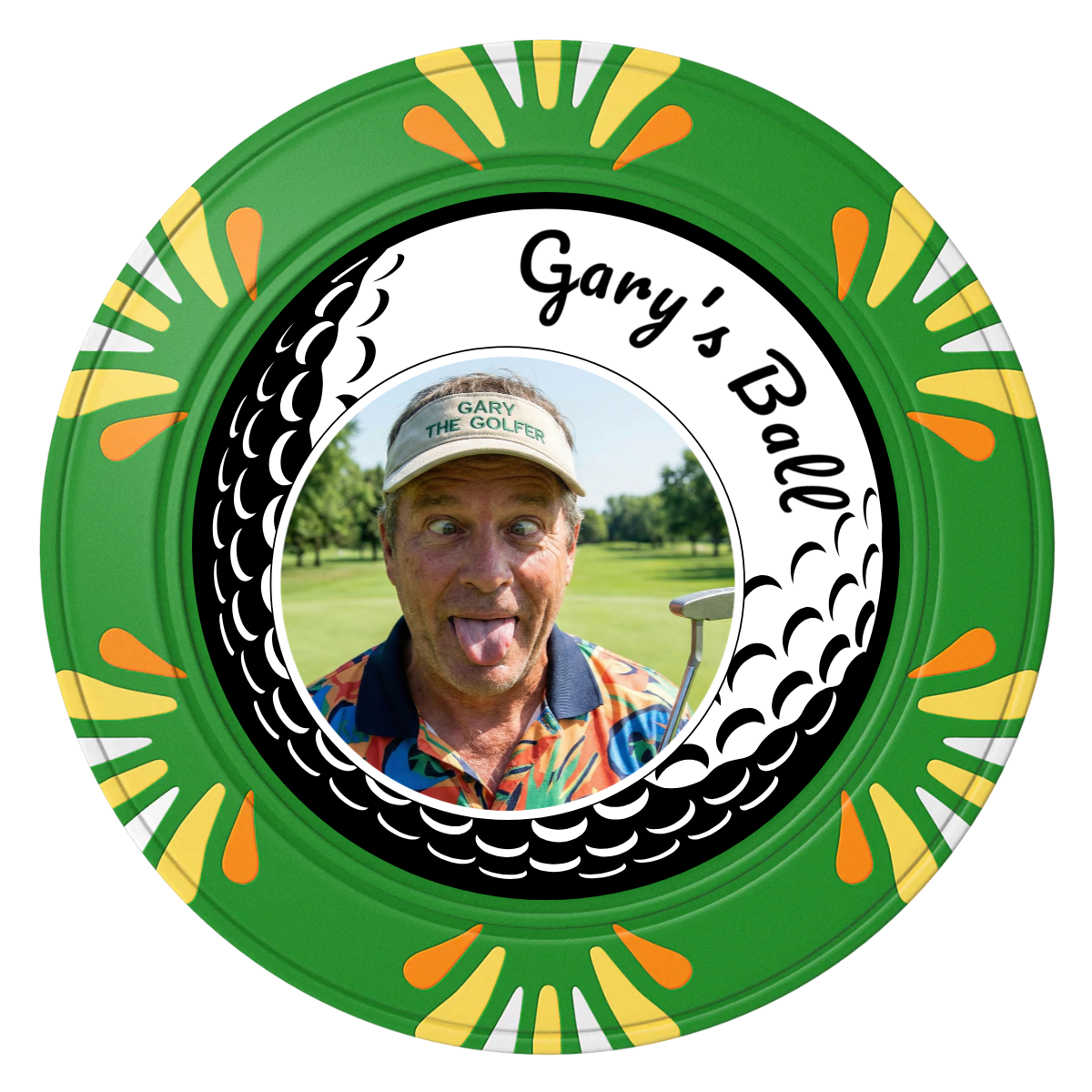Gary's Ball Clay Poker Chips - Green / Macau / 40mm - Front