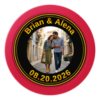 Save the Date Text 2" Oversized Poker Chips - Red - Back