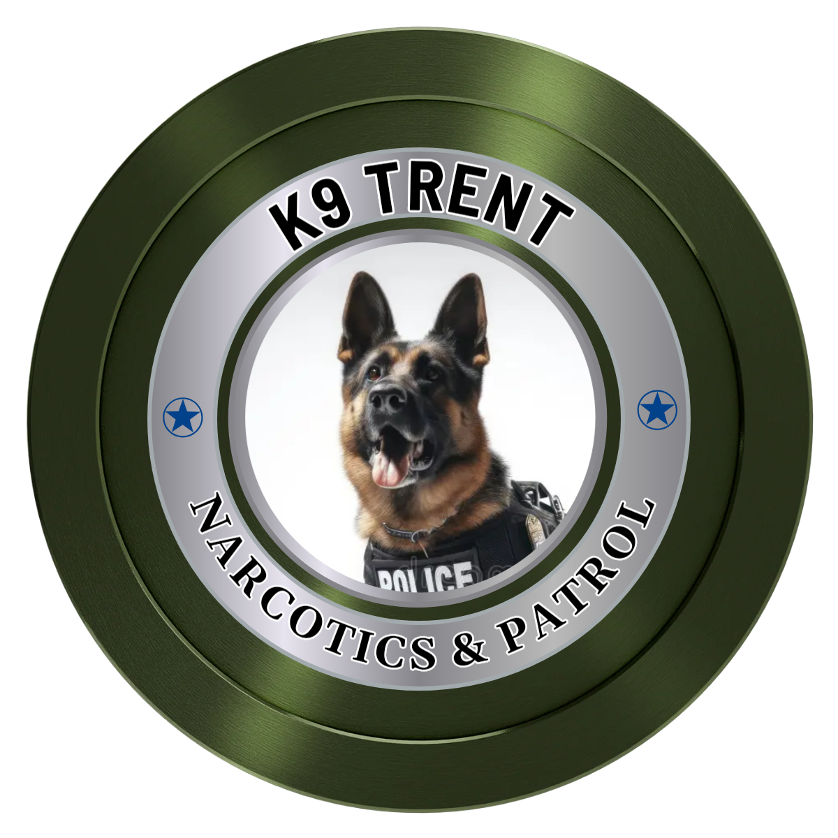 K-9 Trent Aluminum Poker Chips - Green - Front
