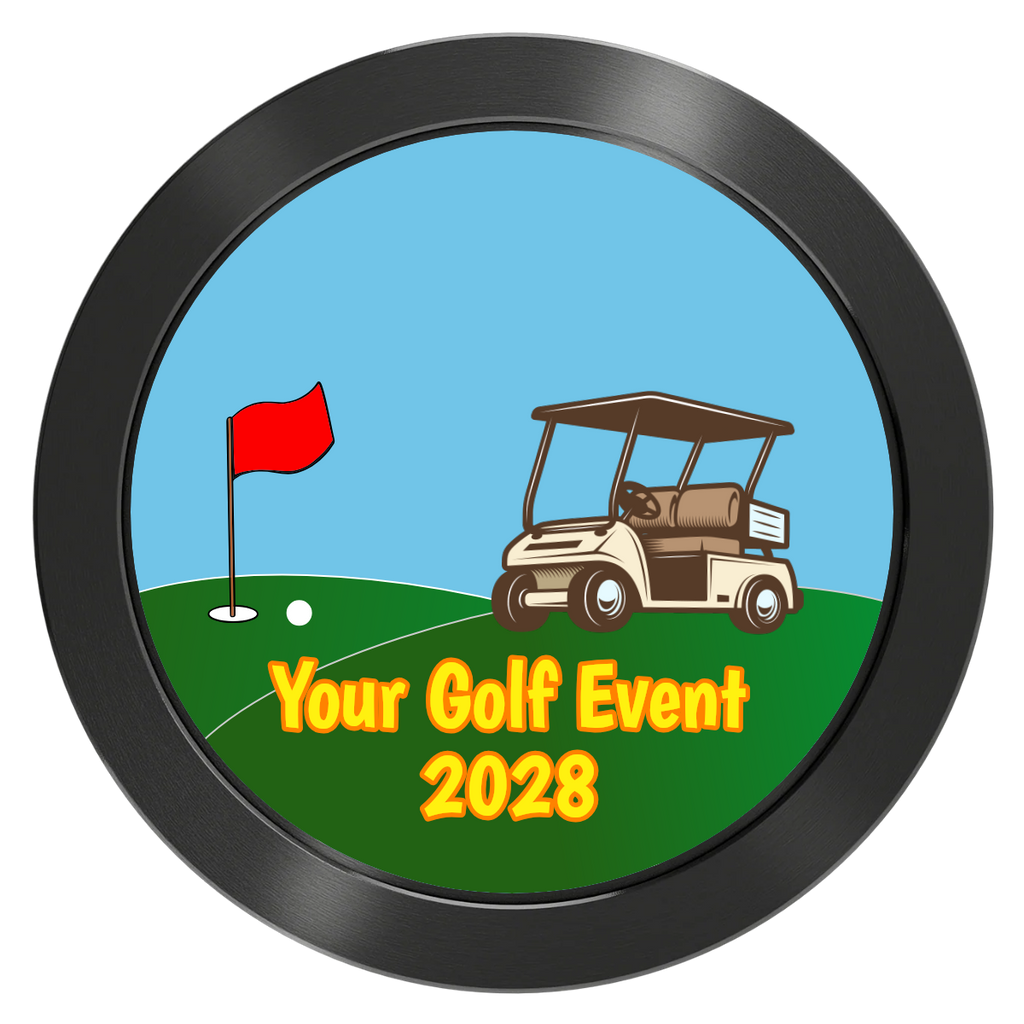 Going Golfing Today Aluminum Poker Chips - Black - Front