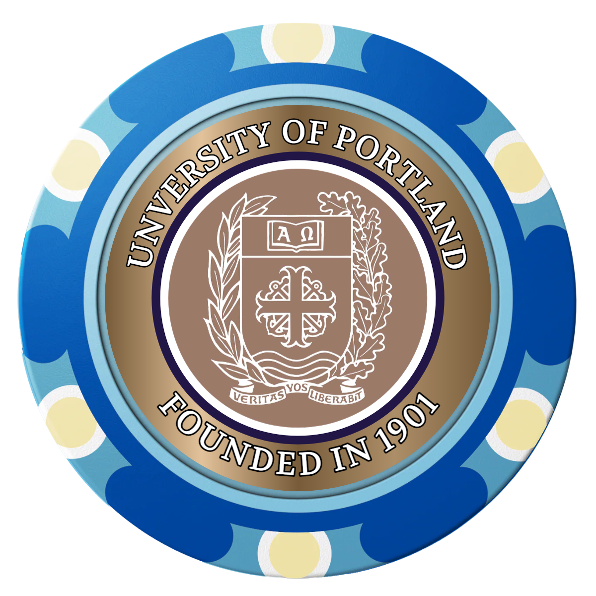 Air Force ROTC Det 695 Clay Poker Chips - Blue / Monte Carlo / 40mm - Back