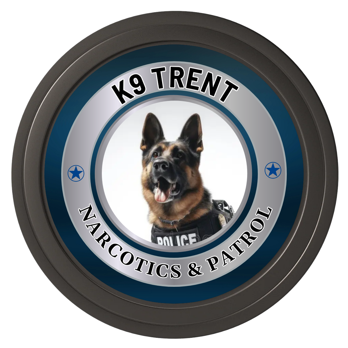 K-9 Trent Composite Poker Chips - Black / Solid - Front