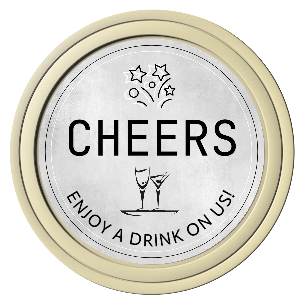 Chique Wedding Token Composite Poker Chips - Ivory / Solid - Front