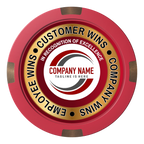 Gold Standard Composite & Metal Hybrid Poker Chips - Red - Back