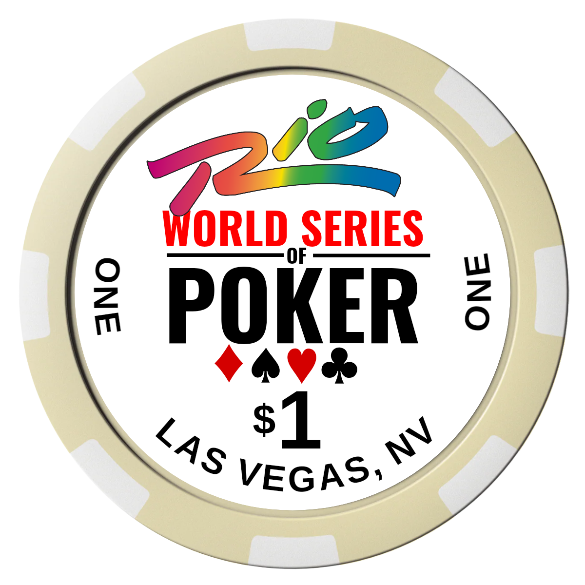 WSOP Magnetic Composite Poker Chips - Ivory / 8 Spot - Back