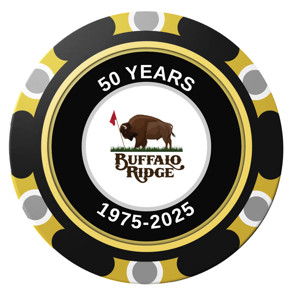 Branded Golf Pro Shop Clay Poker Chips - Black / Monte Carlo / 40mm - Back