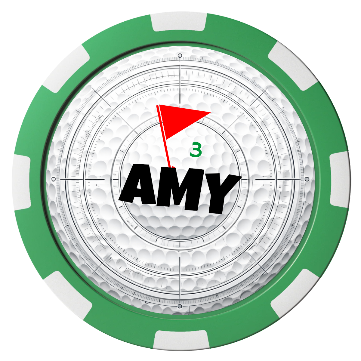 Ball Marcus Jr. Composite Poker Chips - Green / 8 Spot - Front