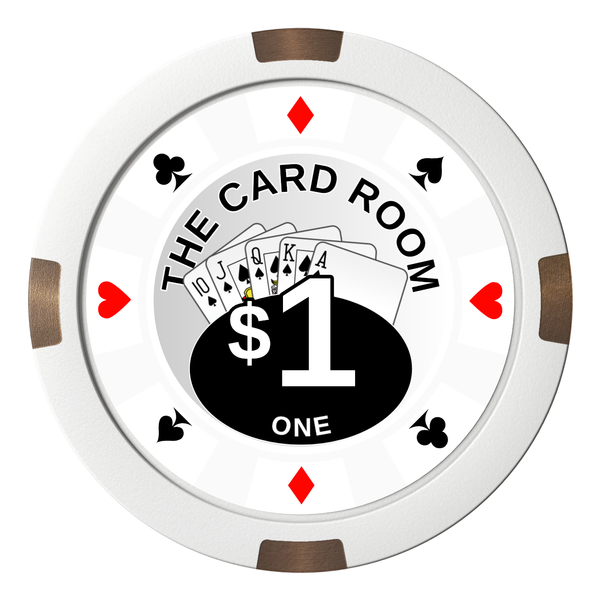 A Suitable Design Composite & Metal Hybrid Poker Chips - White - Back