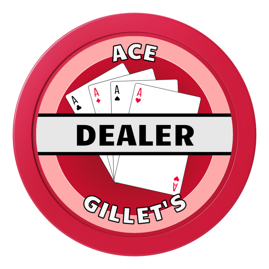 Ace Gillet's 2" Composite Dealer Button - Red - Front