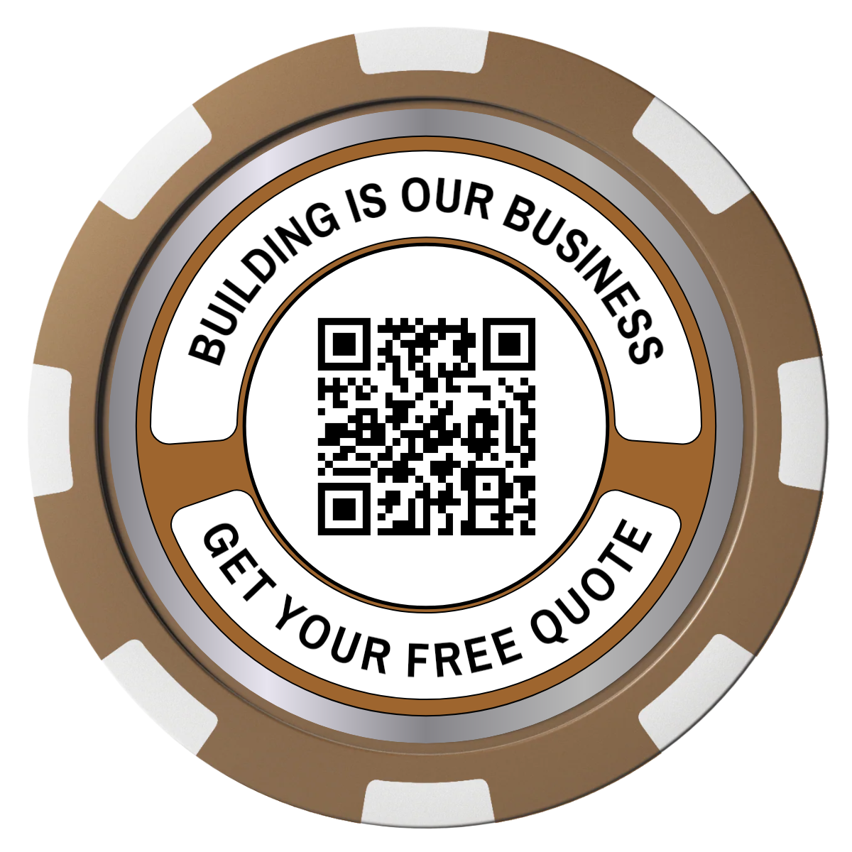 Acme Construction Composite Poker Chips - Brown / 8 Spot - Front