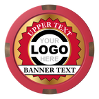 Stamp of Approval Composite & Metal Hybrid Poker Chips - Red - Front