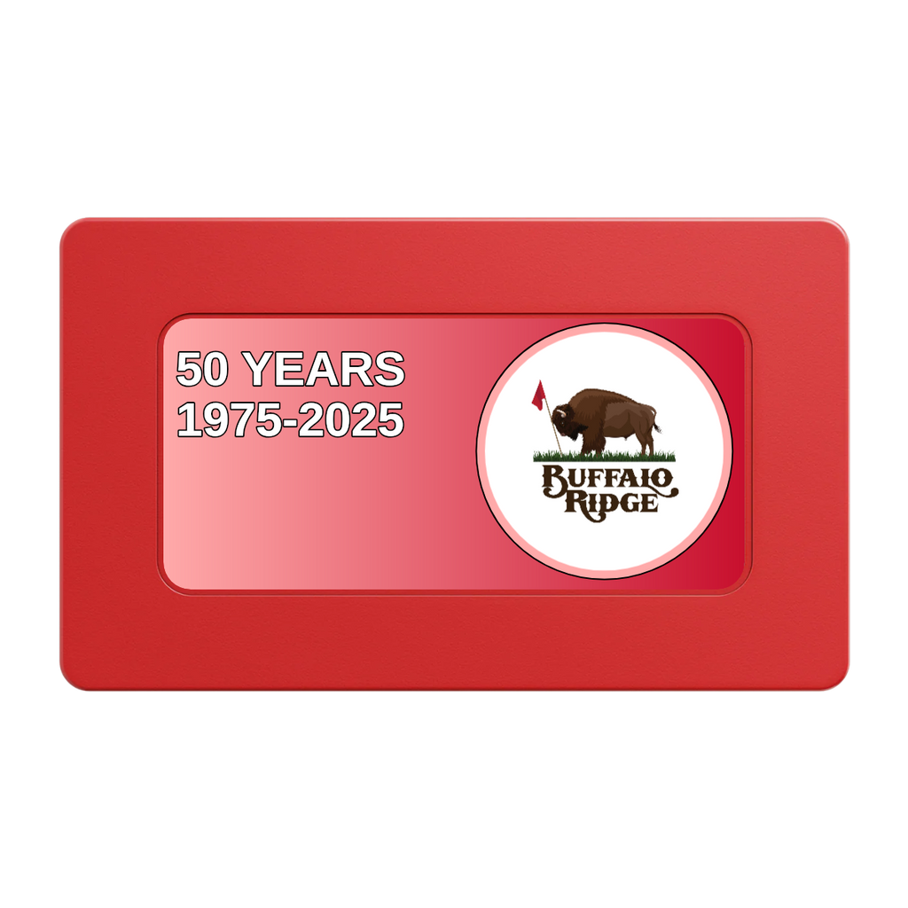 Branded Golf Pro Shop Rectangular Poker Chip Plaques - Red - Front