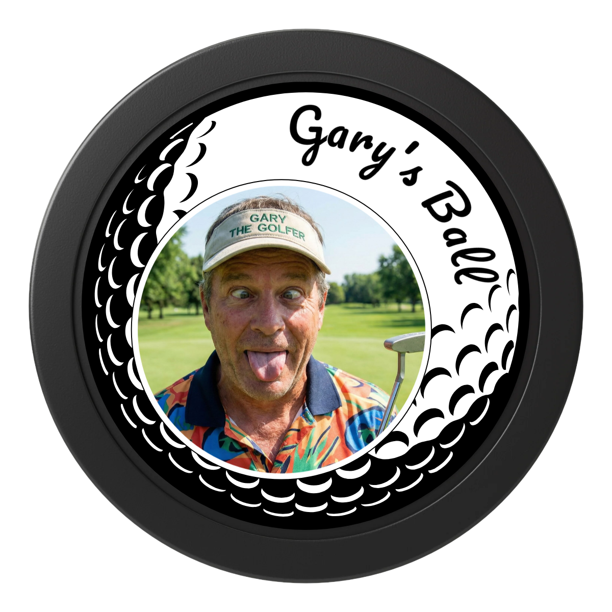 Gary's Ball 2" Oversized Poker Chips - Black - Front
